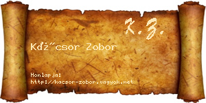 Kácsor Zobor névjegykártya